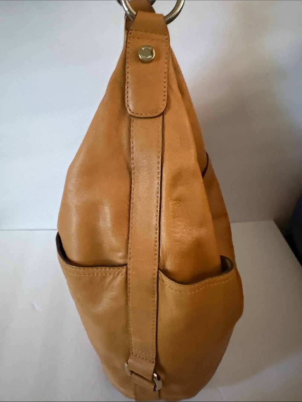 Tignanello Tan Leather Hobo Shoulder Bag Large Slouchy Boho Satchel - Picture 6 of 11